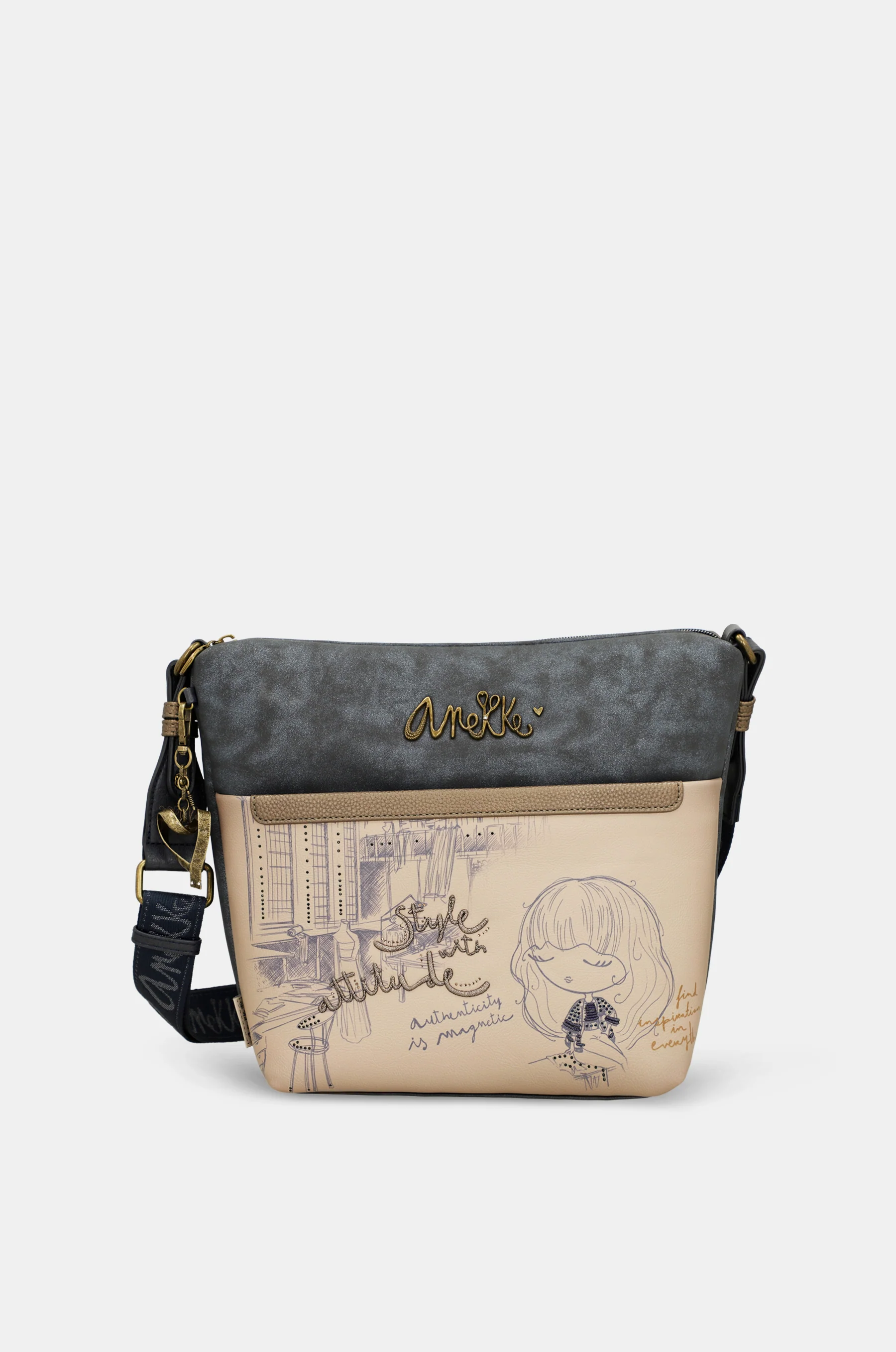 Bandolera grande con bolsillo frontal Studio - Image 2
