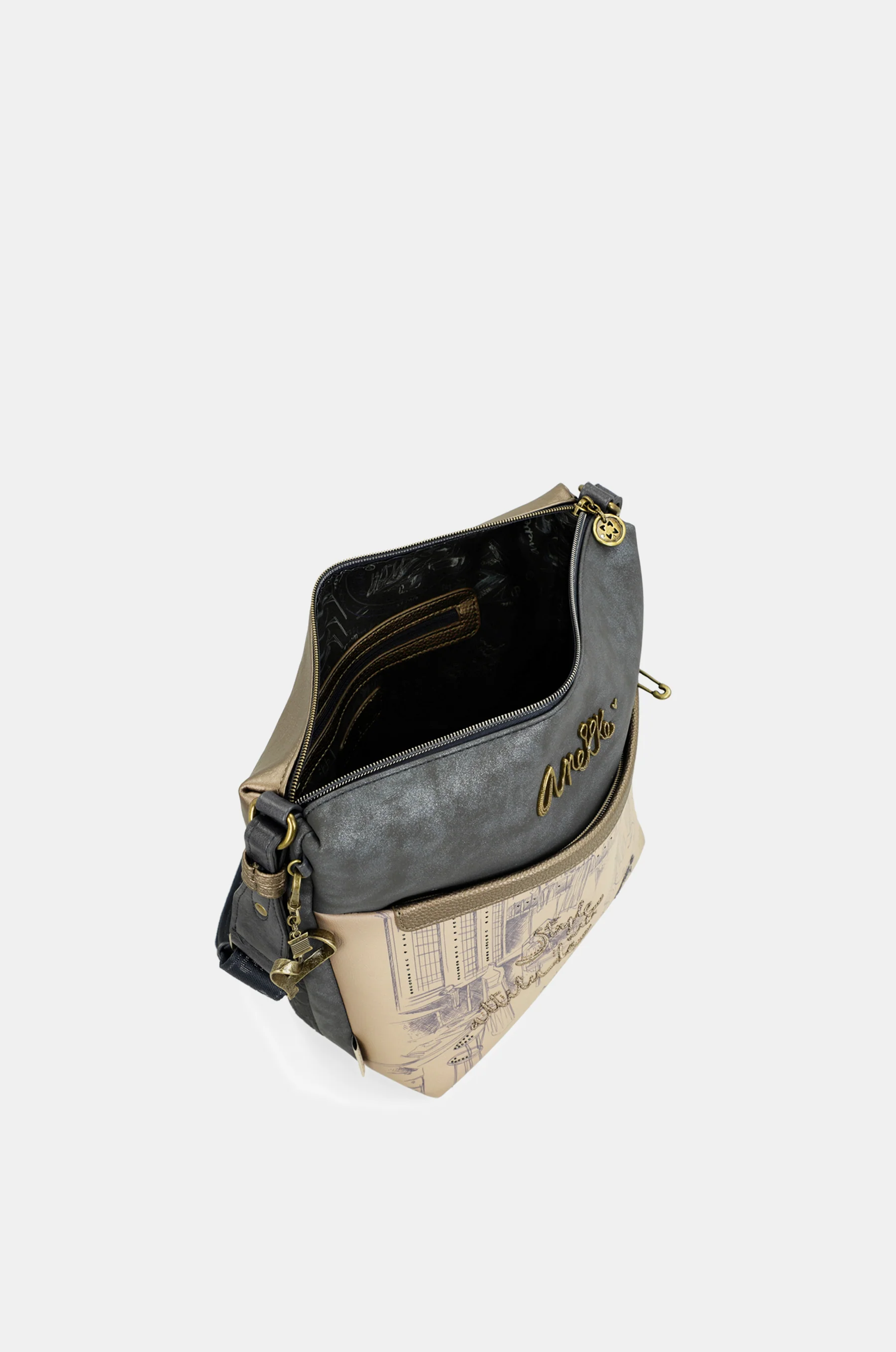 Bandolera grande con bolsillo frontal Studio - Image 7