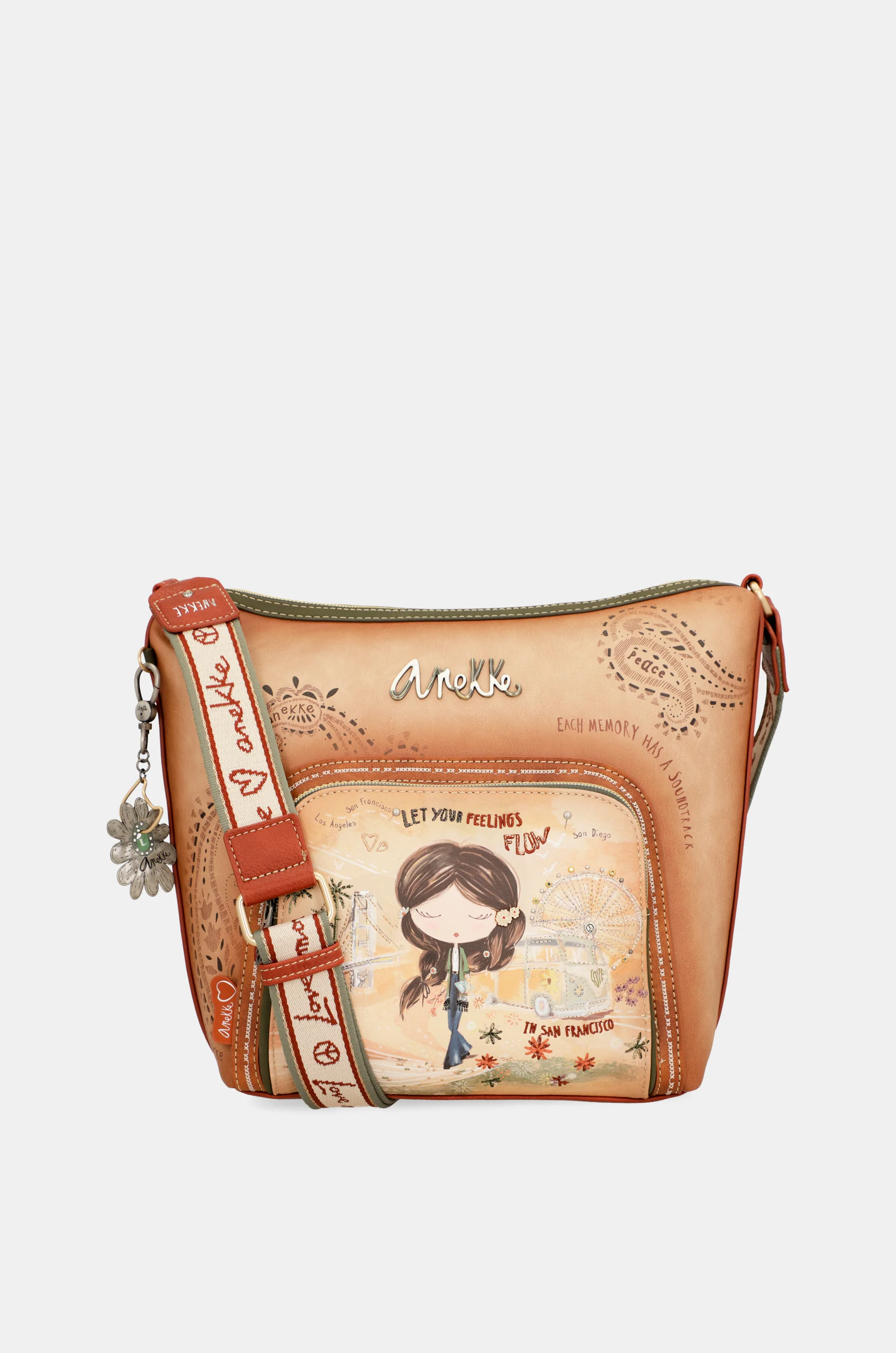 Bandolera grande Peace & Love Camel - Image 8