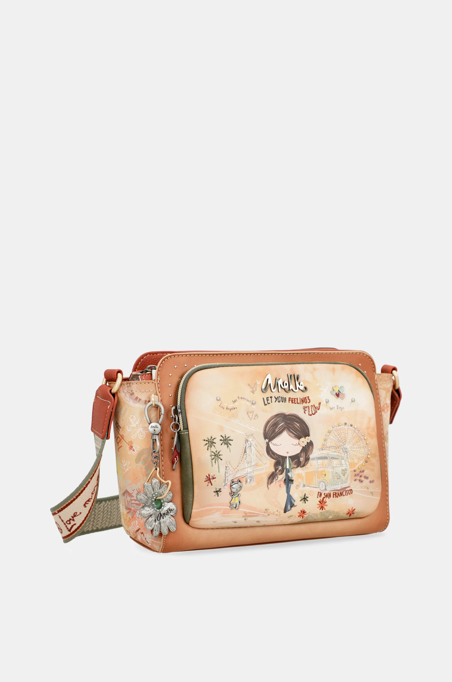 Bandolera rectangular Peace & Love Camel - Image 7