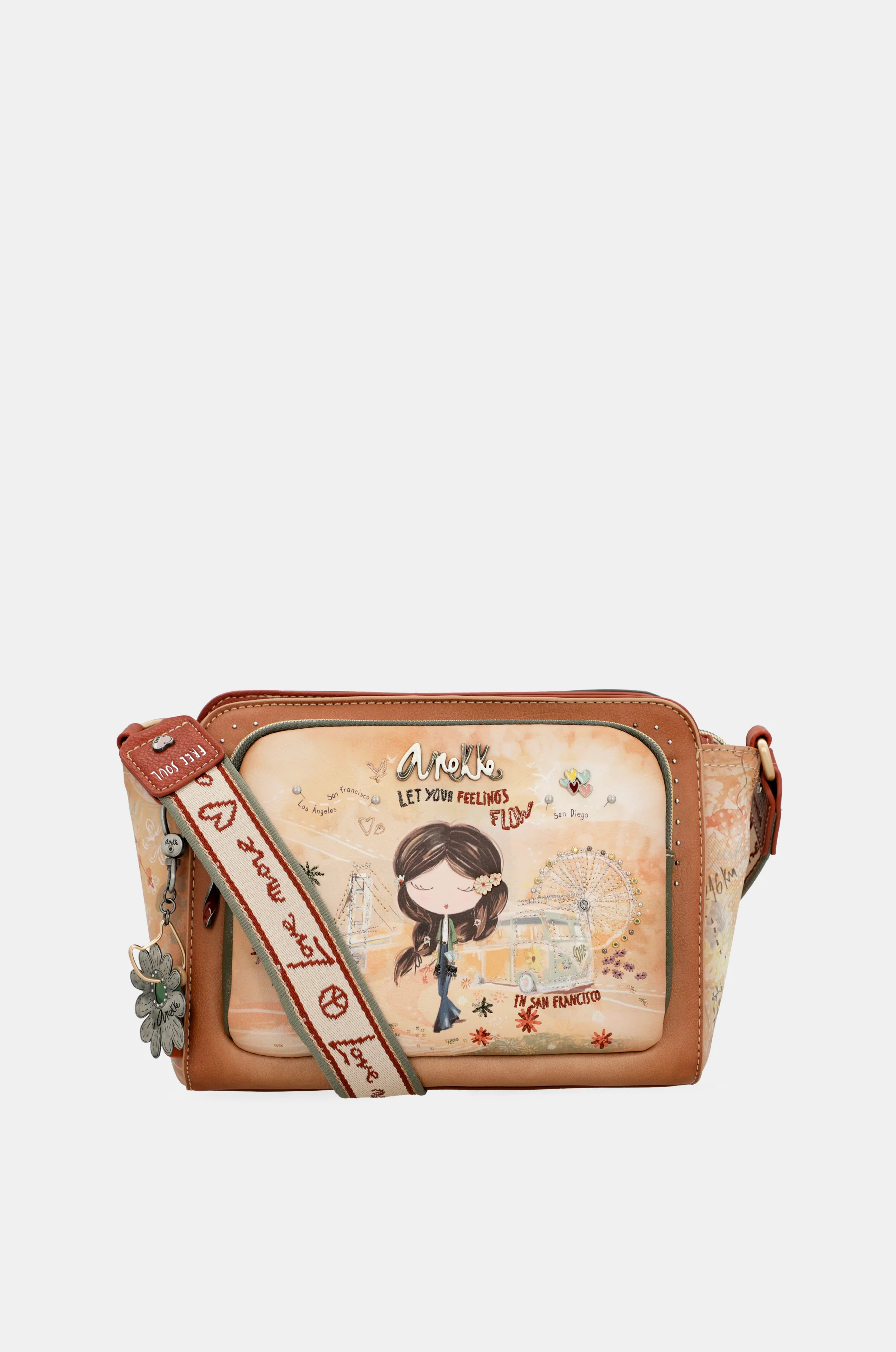 Bandolera rectangular Peace & Love Camel - Image 8