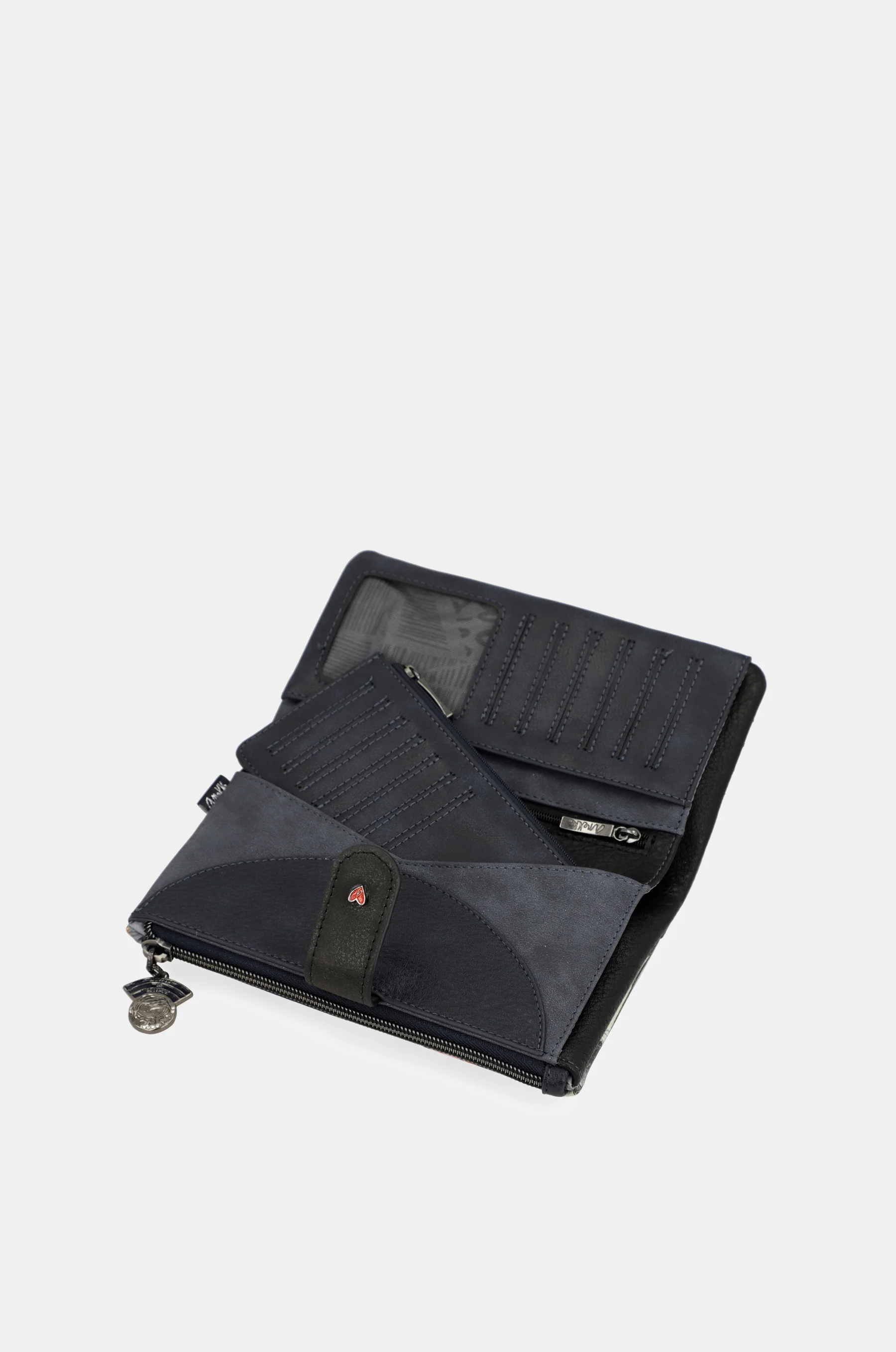 Billetero RFID grande flexible azul marino Studio - Image 8