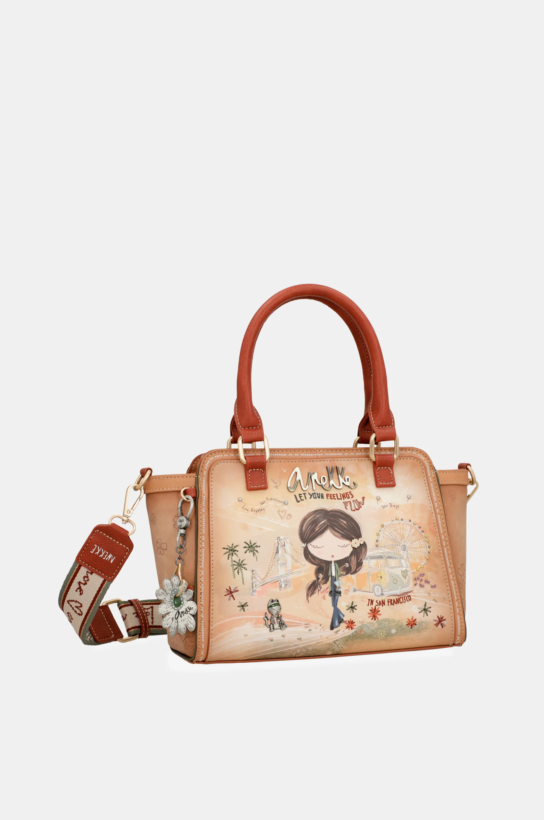 Bolso bowling Peace & Love Camel - Image 7