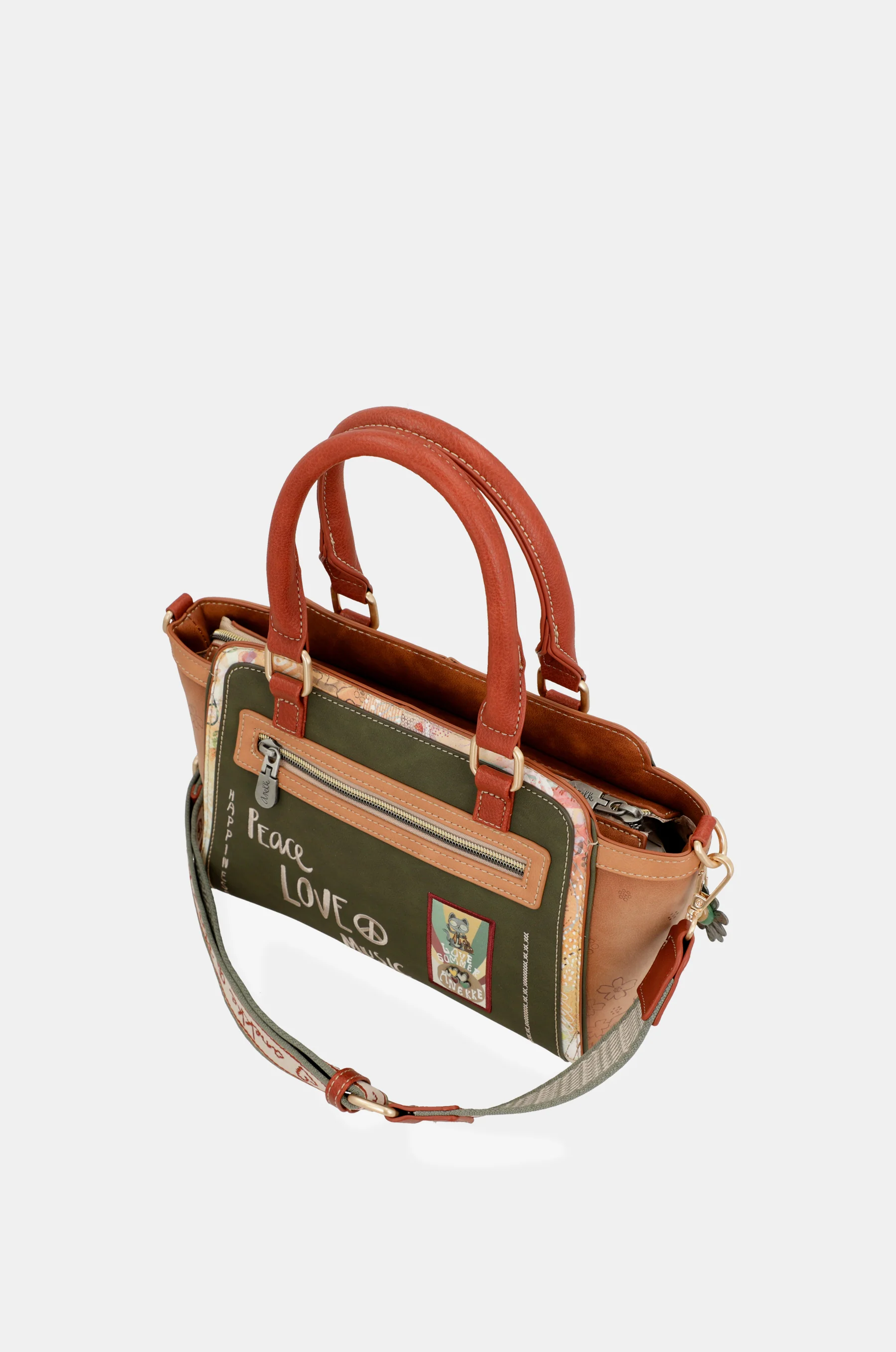 Bolso bowling Peace & Love Camel - Image 8