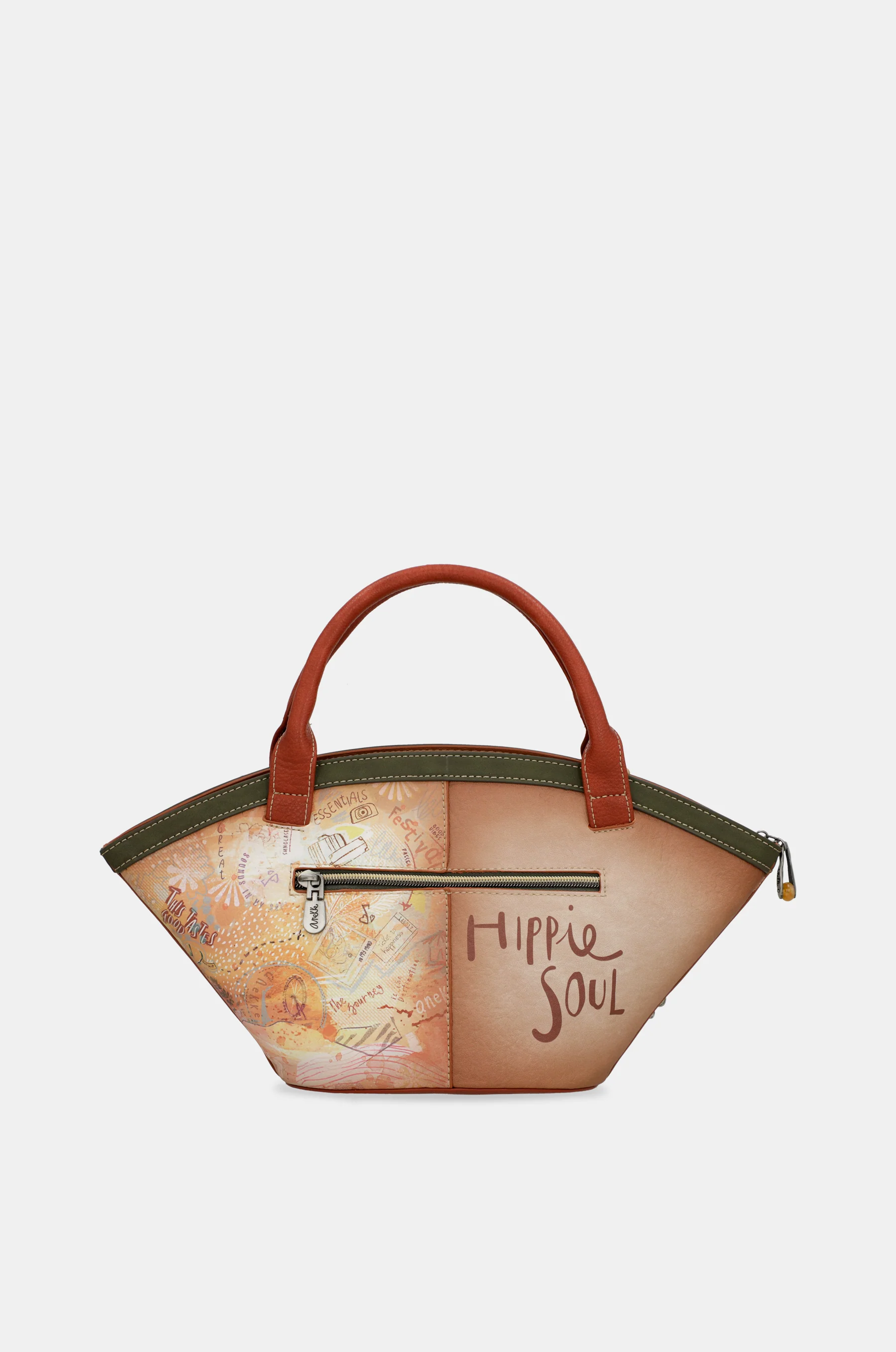 Bolso cesta Peace & Love Camel - Image 3