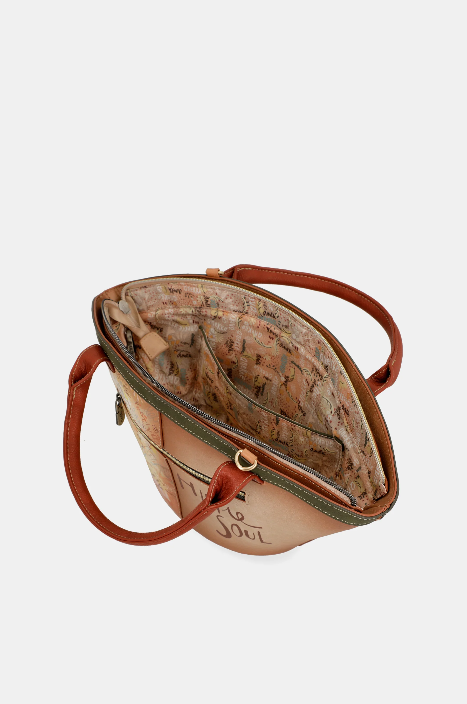 Bolso cesta Peace & Love Camel - Image 5
