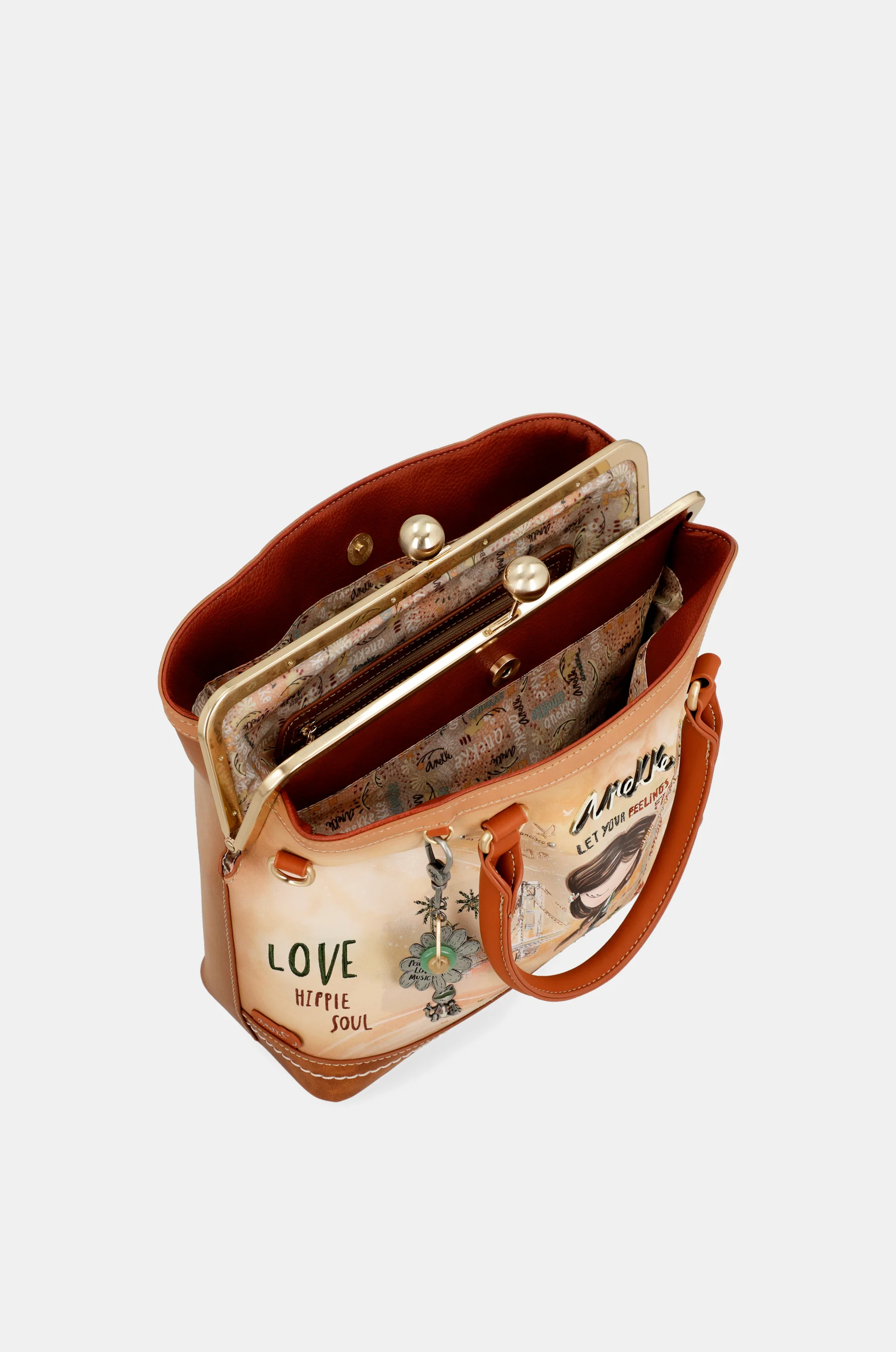 Bolso de boquilla Peace & Love Camel - Image 5