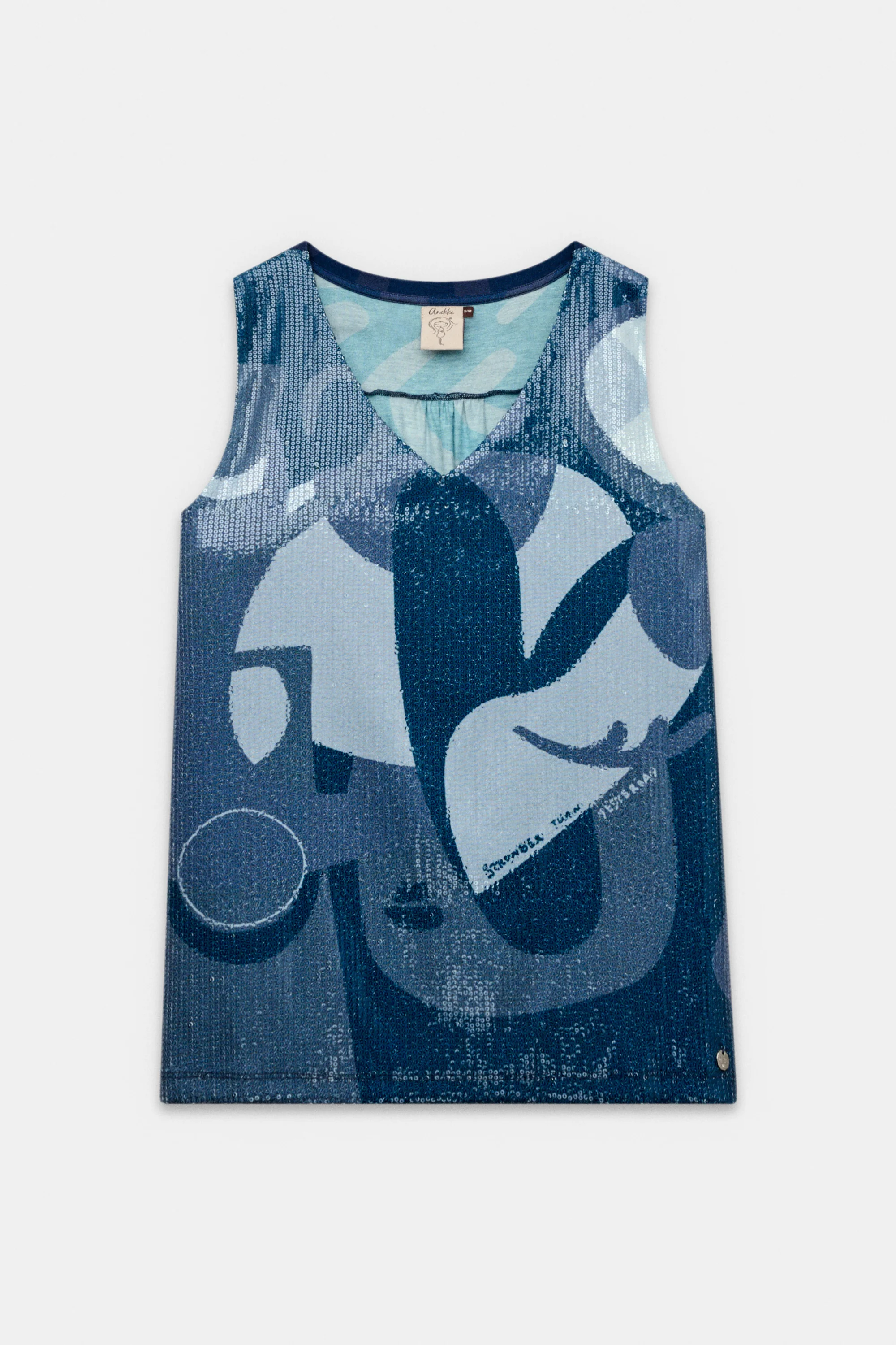 Camiseta azul con lentejuelas