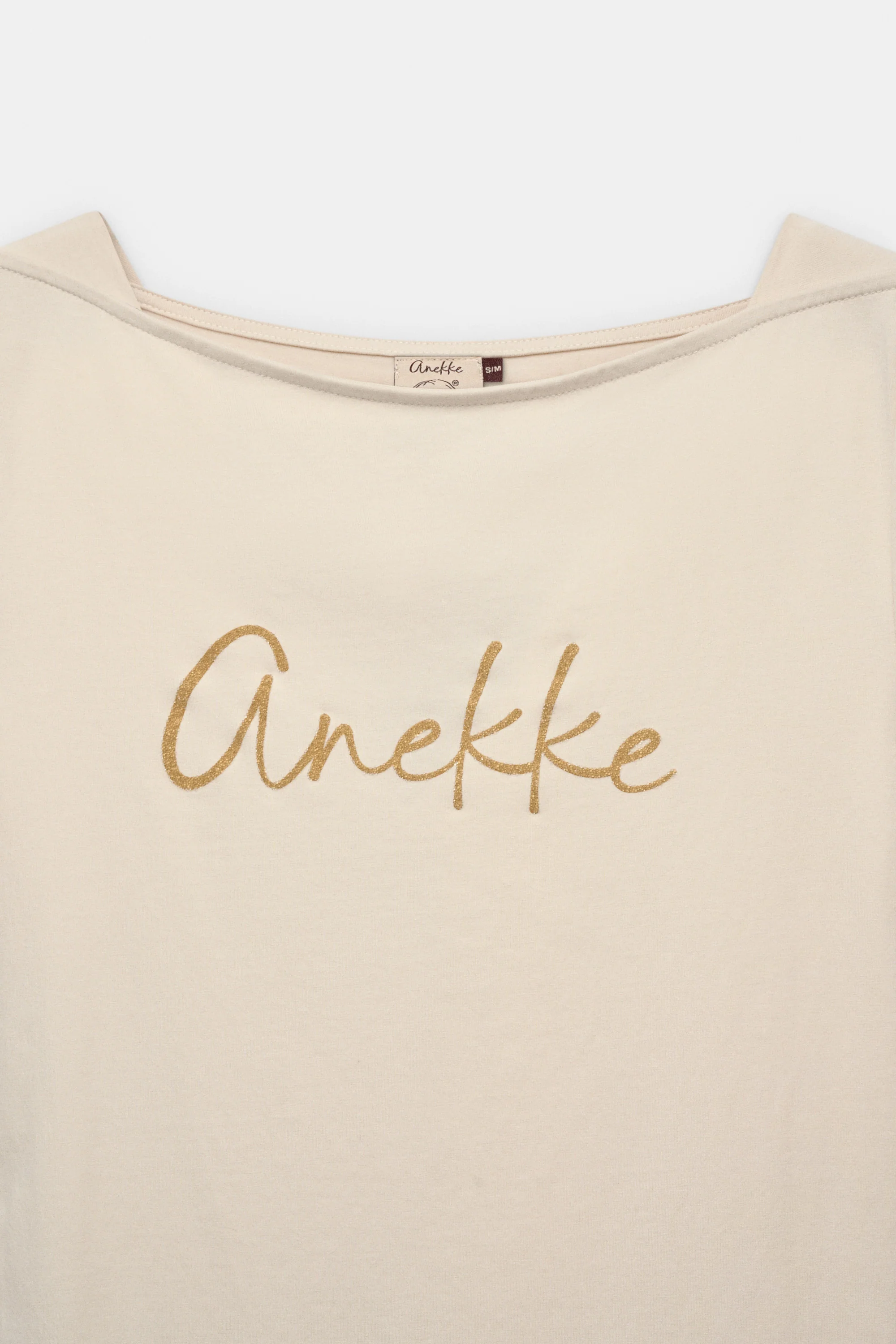 Camiseta de manga larga beige y logo - Image 3