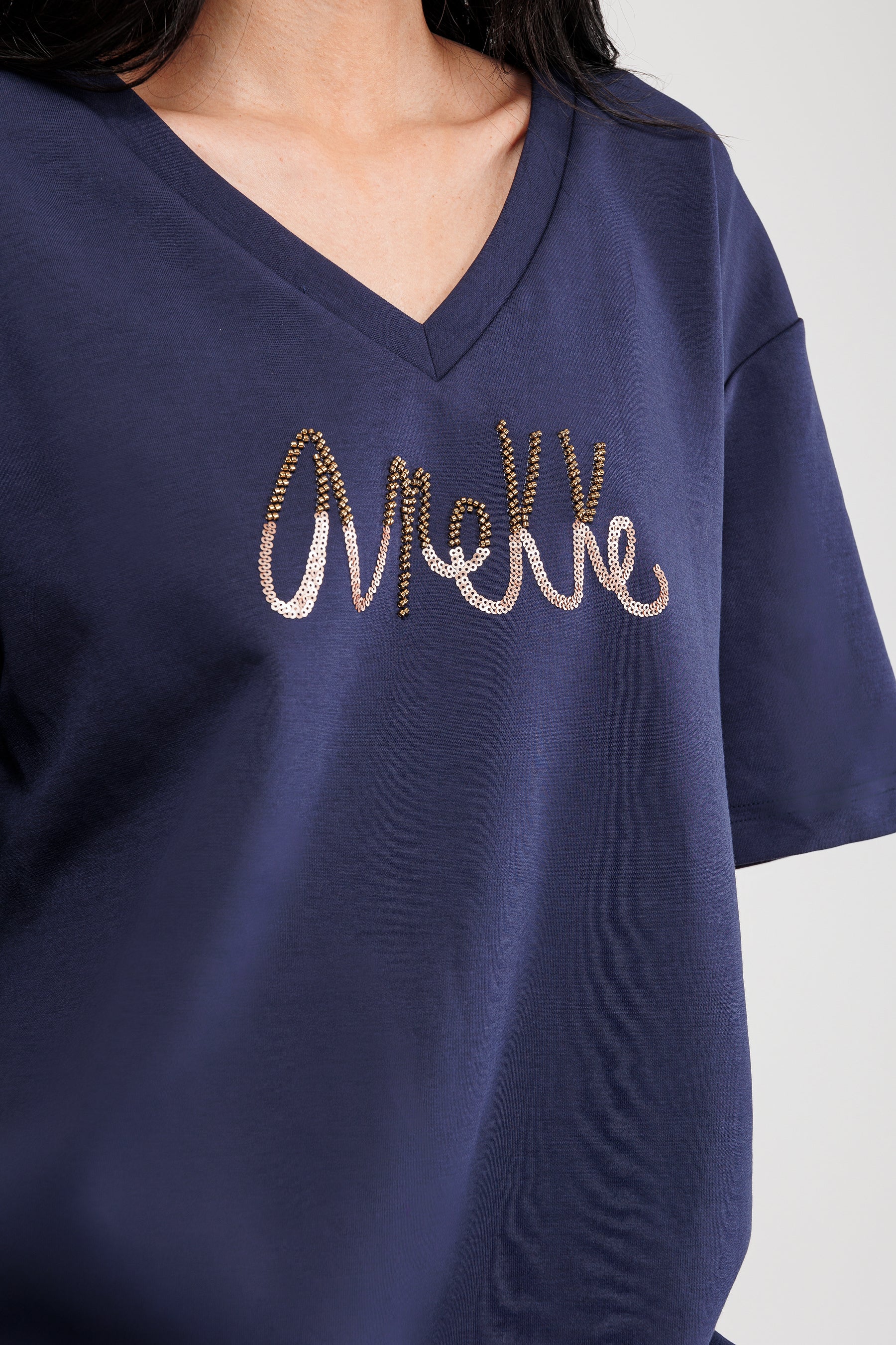 Camiseta manga corta azul con logo - Image 3