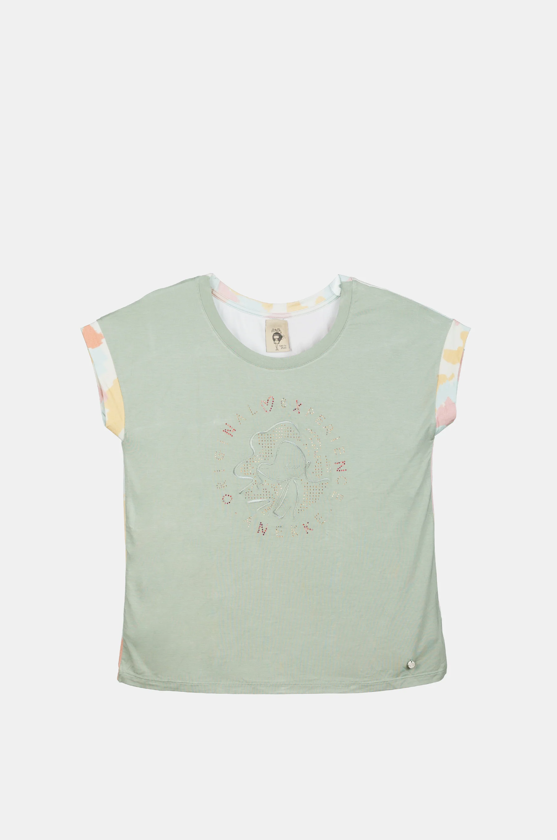 Camiseta manga corta verde Memories