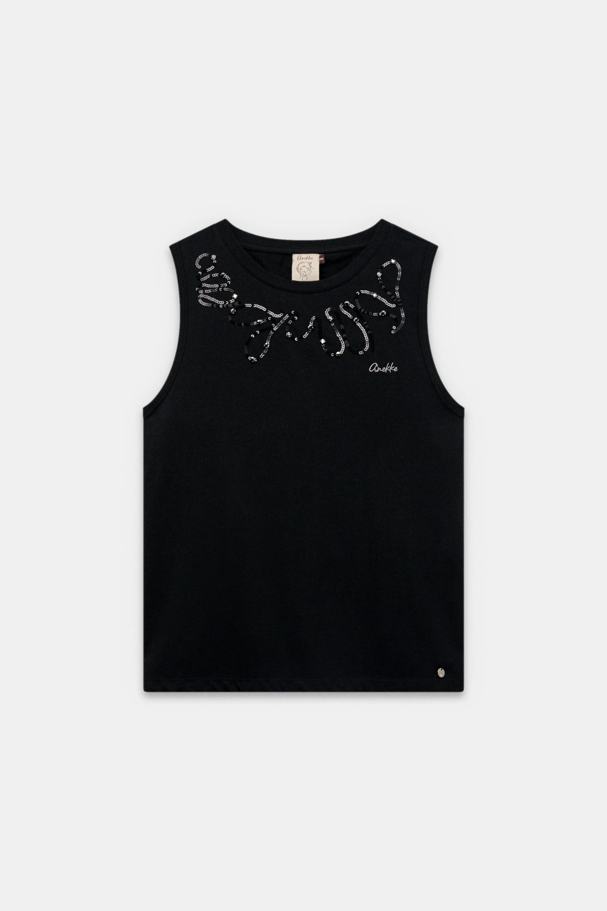 Camiseta negra sin mangas
