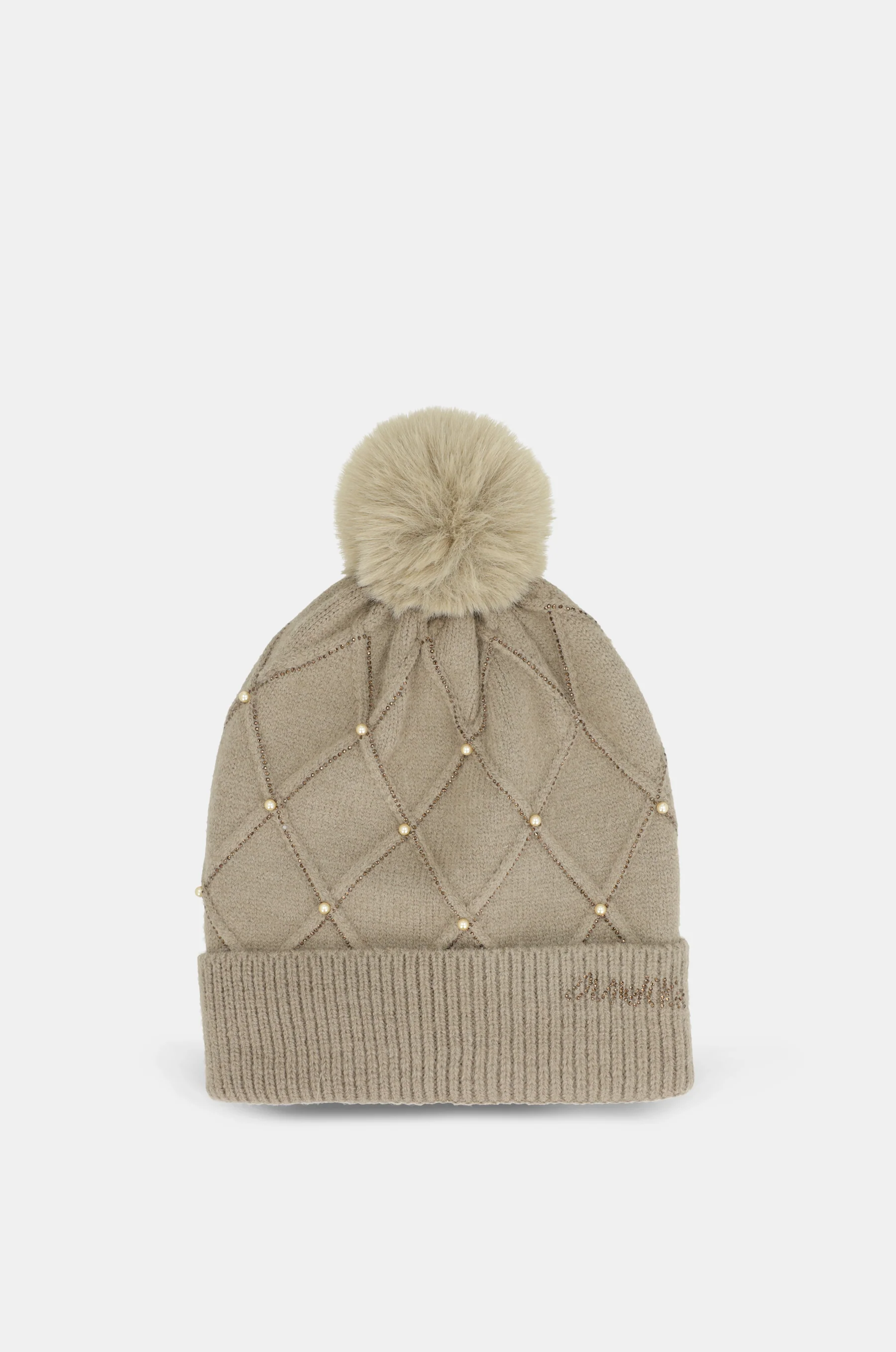 Gorro de punto beige con detalles - Image 2