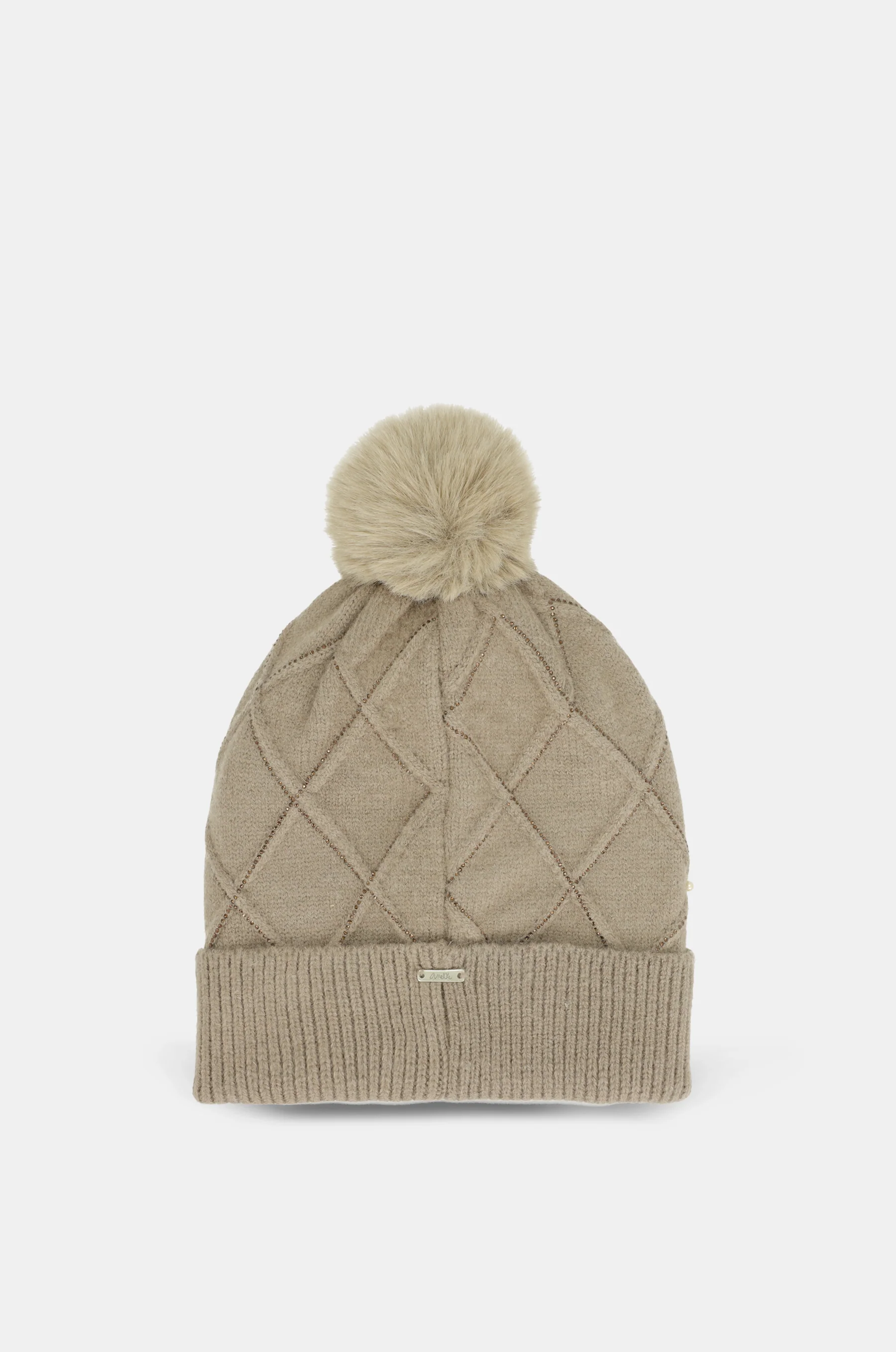 Gorro de punto beige con detalles - Image 4