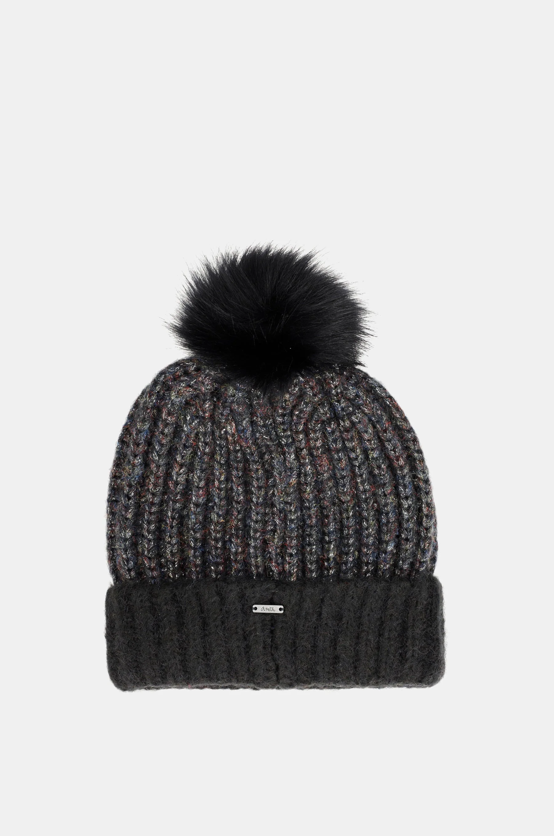 Gorro de punto con pompón negro - Image 2