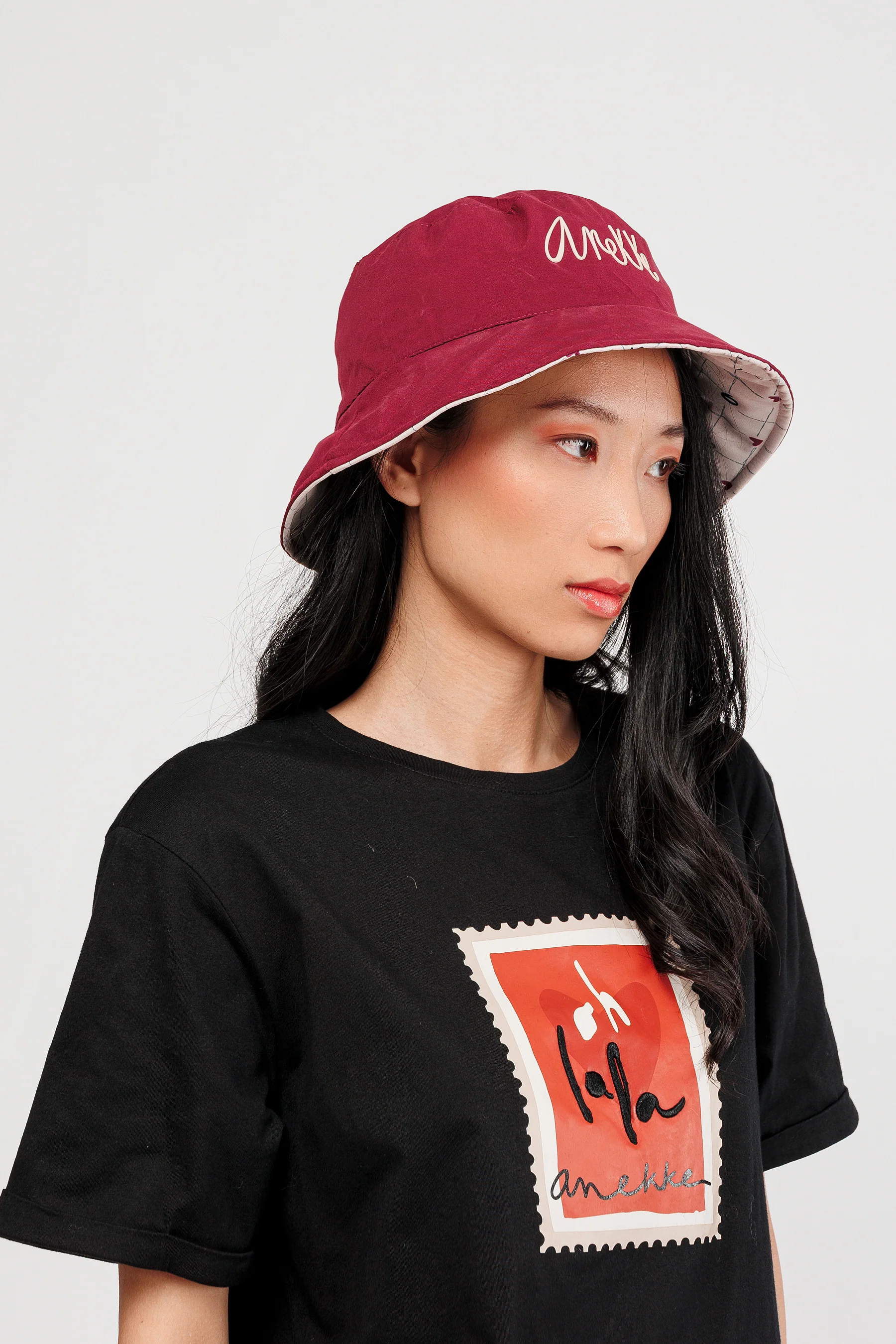 Gorro pescador reversible burdeos - Image 3