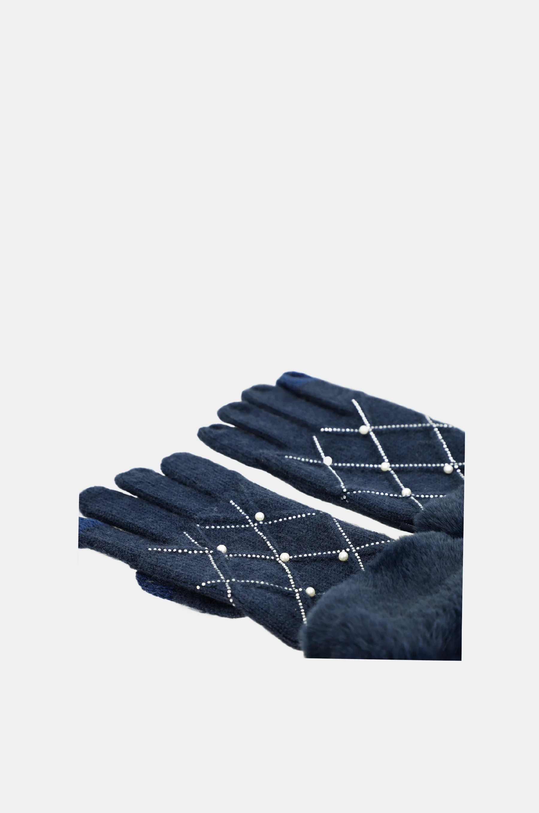 Guantes de punto azules con detalles - Image 3