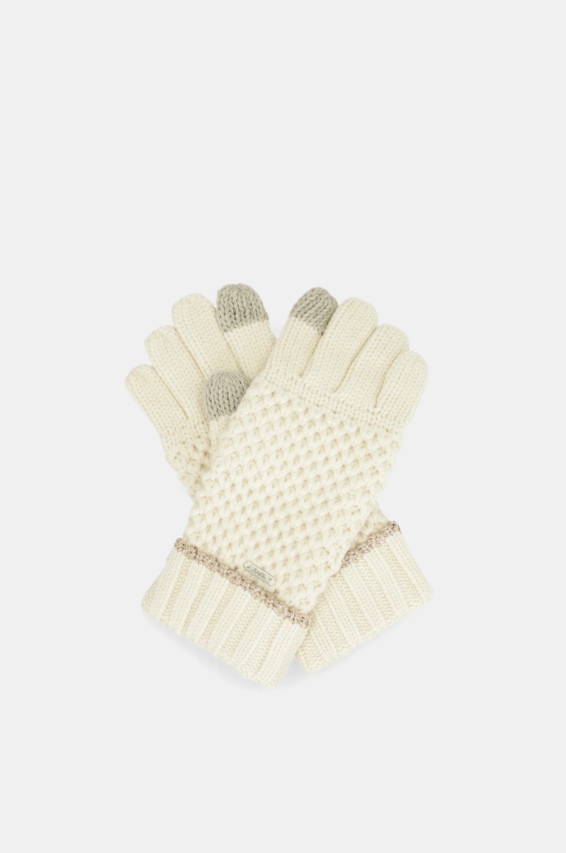 Guantes de punto beige - Image 3