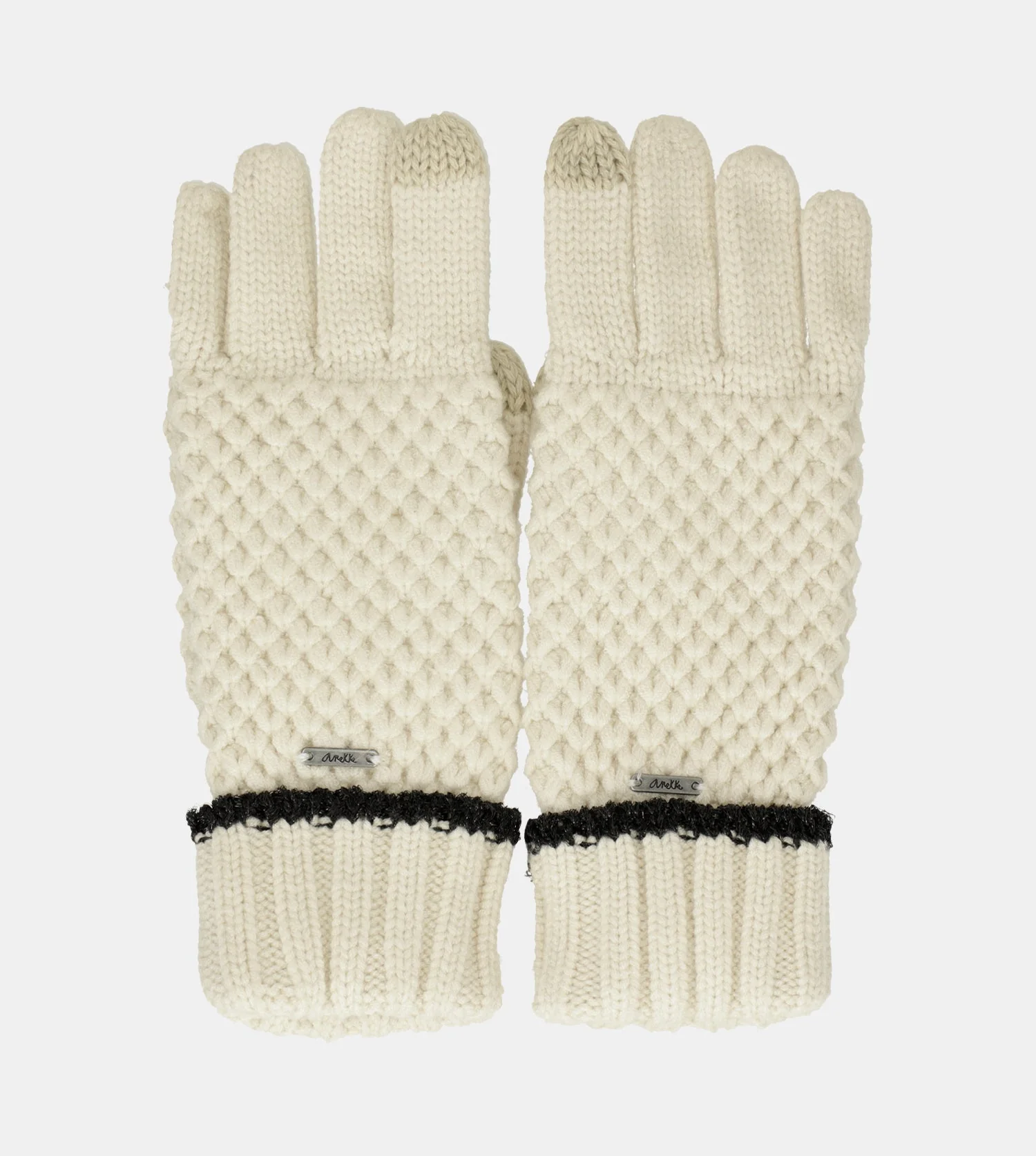 Guantes de punto beige - Image 4