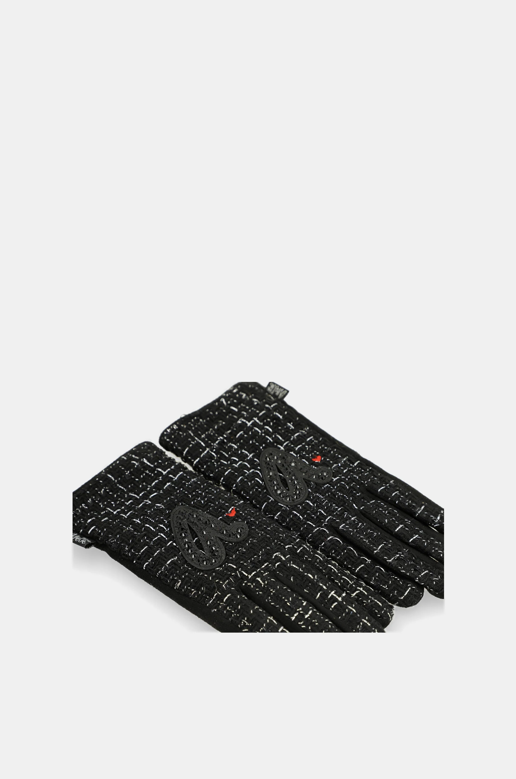 Guantes de tejido tweed negros - Image 7