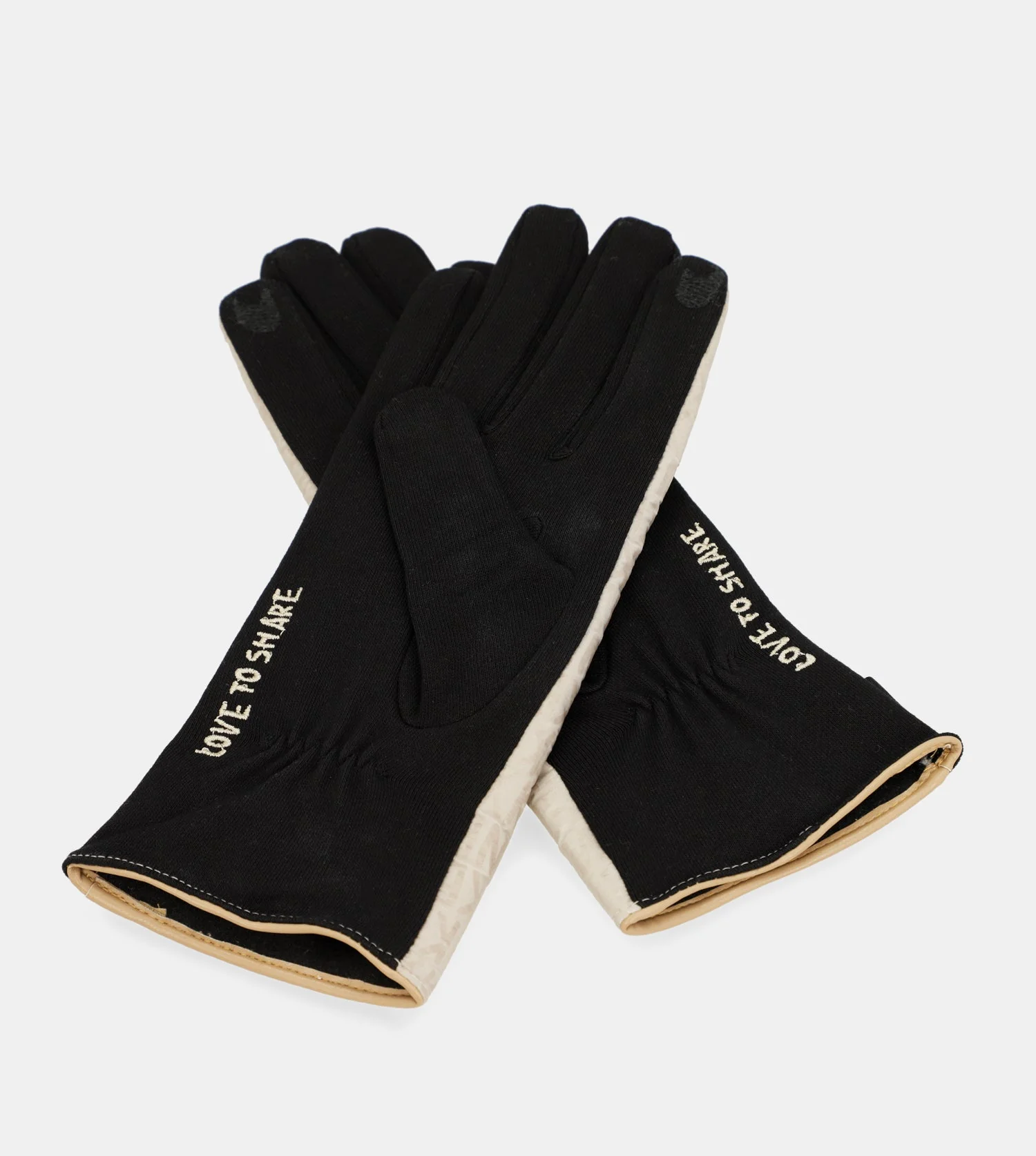 Guantes negros y beige Contemporary - Image 4