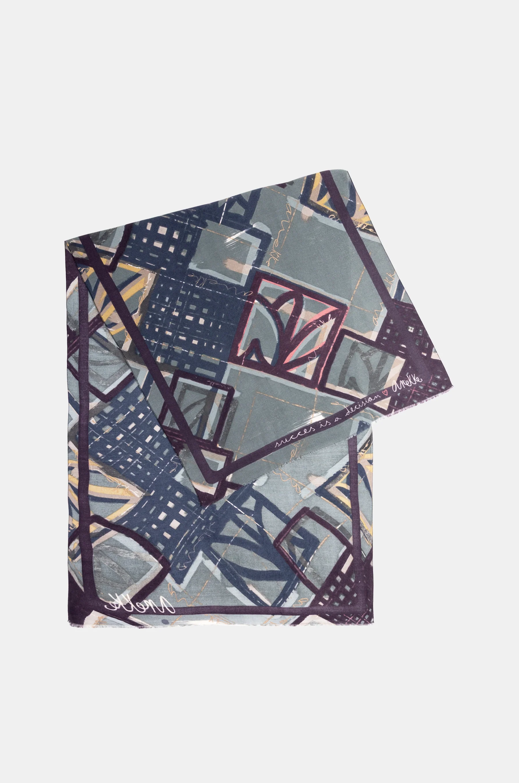 Pashmina azul estampada - Image 4