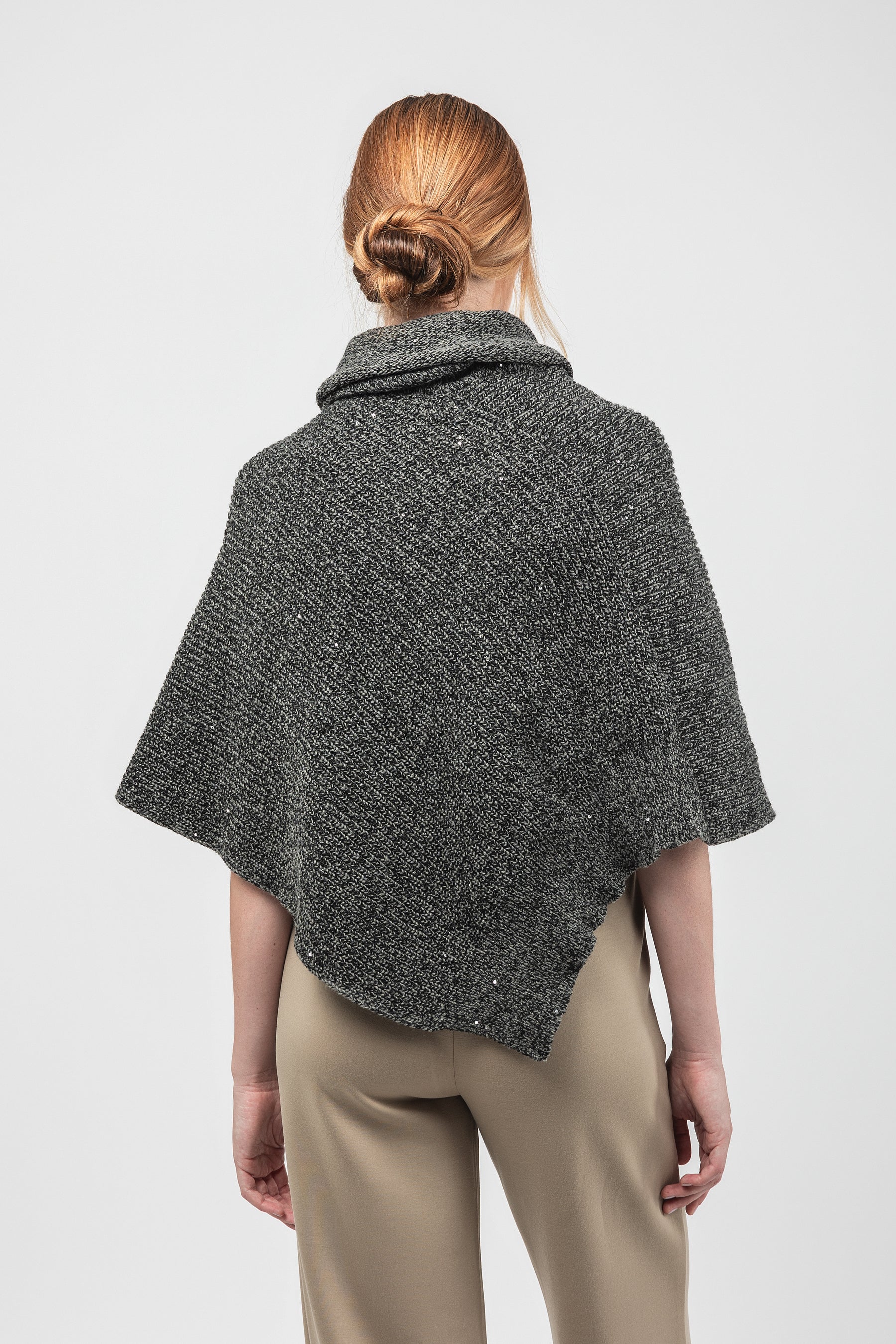 Poncho cuello alto azul - Image 2