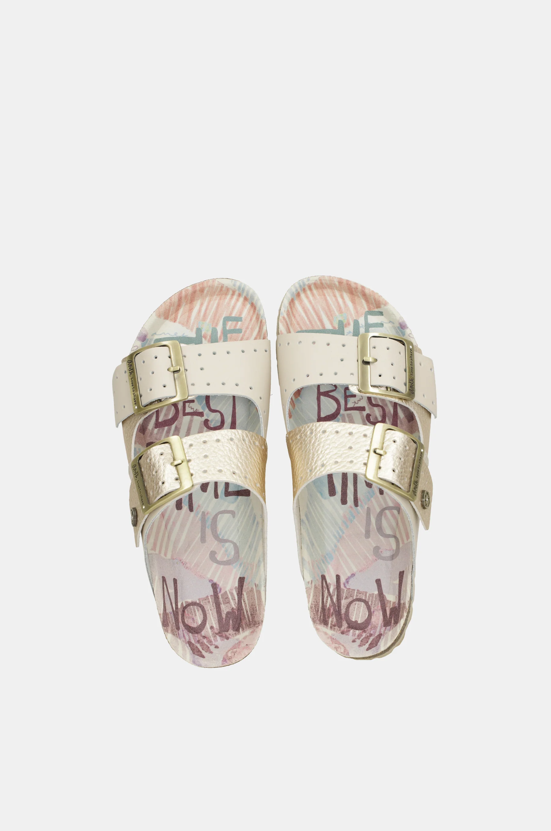 Sandalias bio de mujer dorado - Image 5