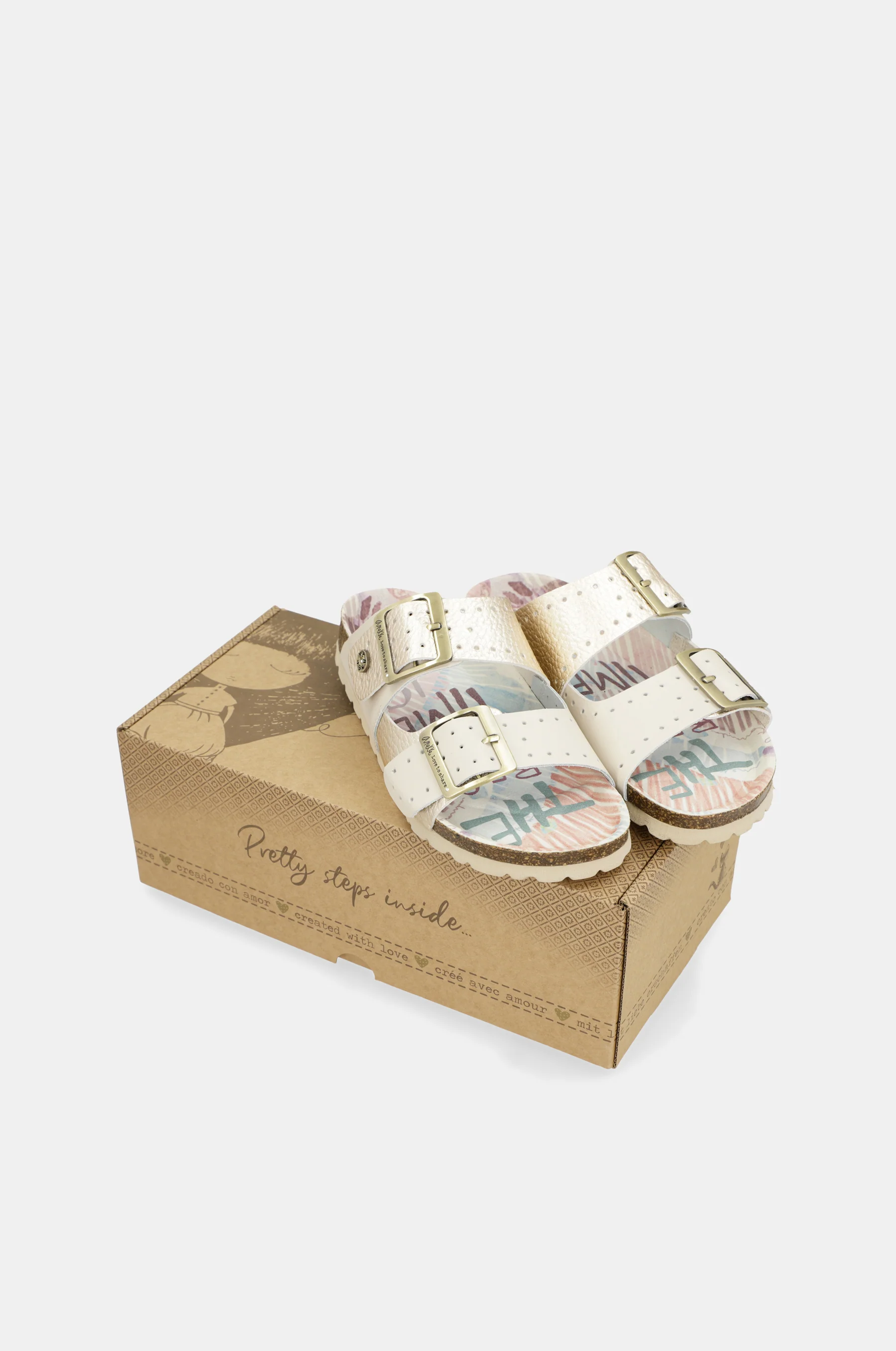 Sandalias bio de mujer dorado - Image 6