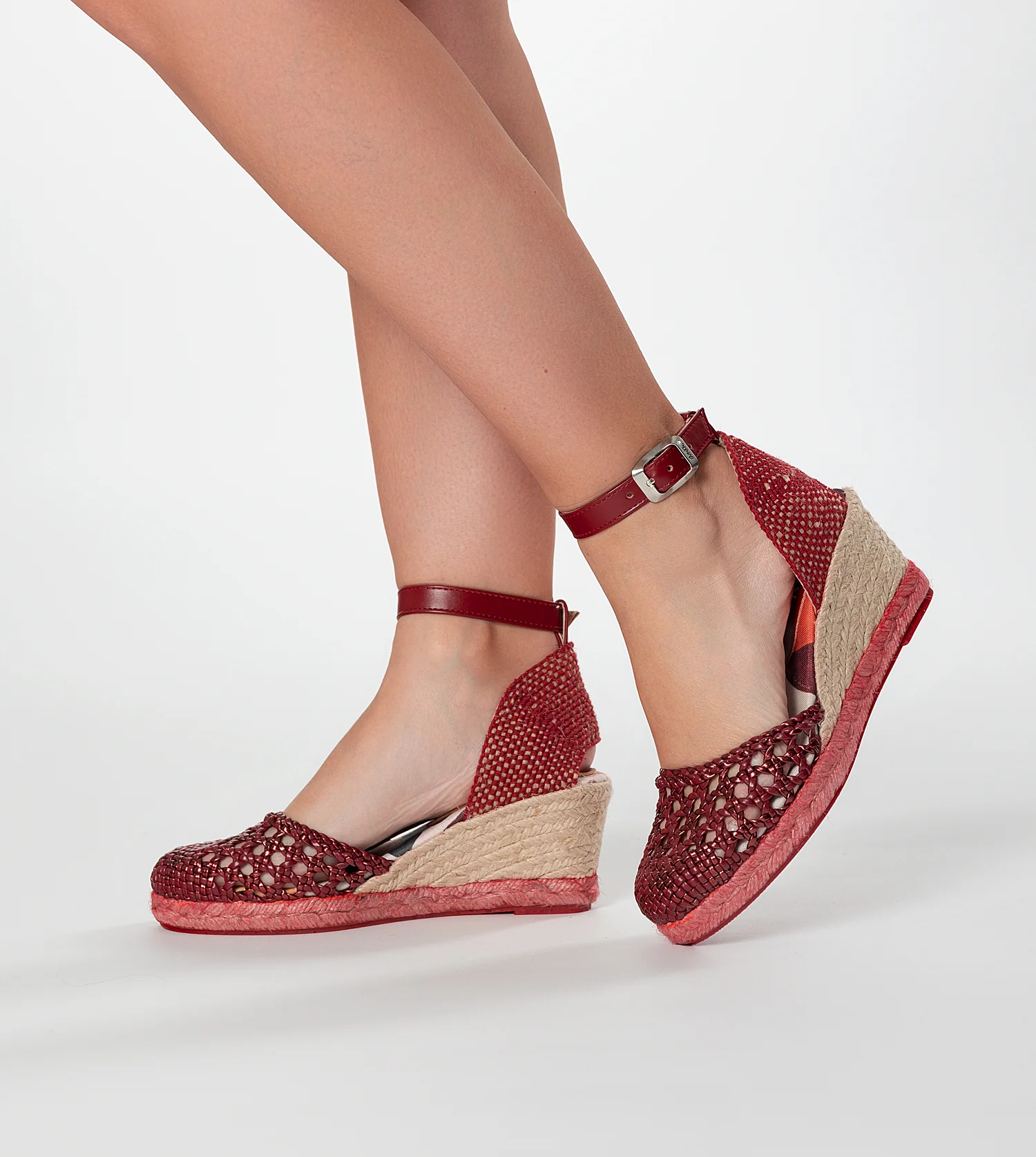 Sandalias de cuña rojas Alma - Image 2