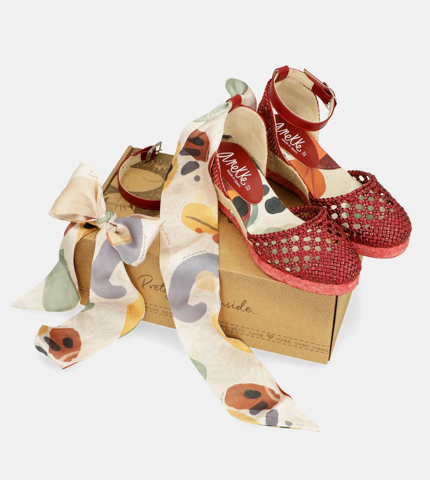 Sandalias de cuña rojas Alma - Image 9