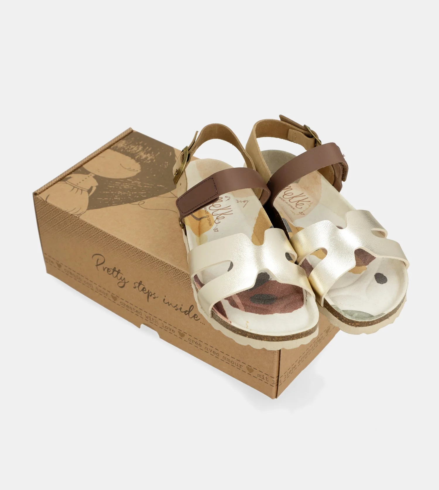 Sandalias oro y marrón - Image 9