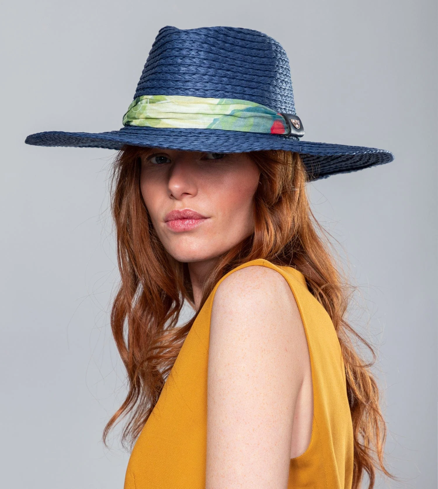 Sombrero rafia azul marino - Image 2