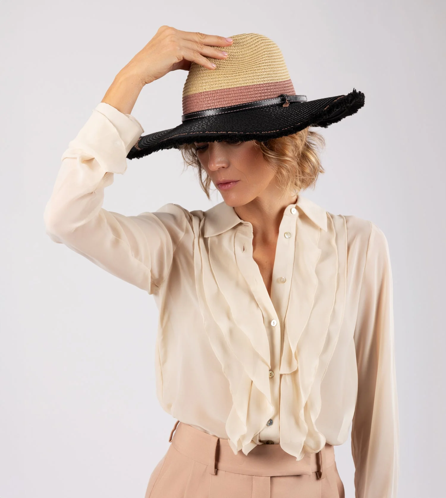 Sombrero rafia combinado - Image 2