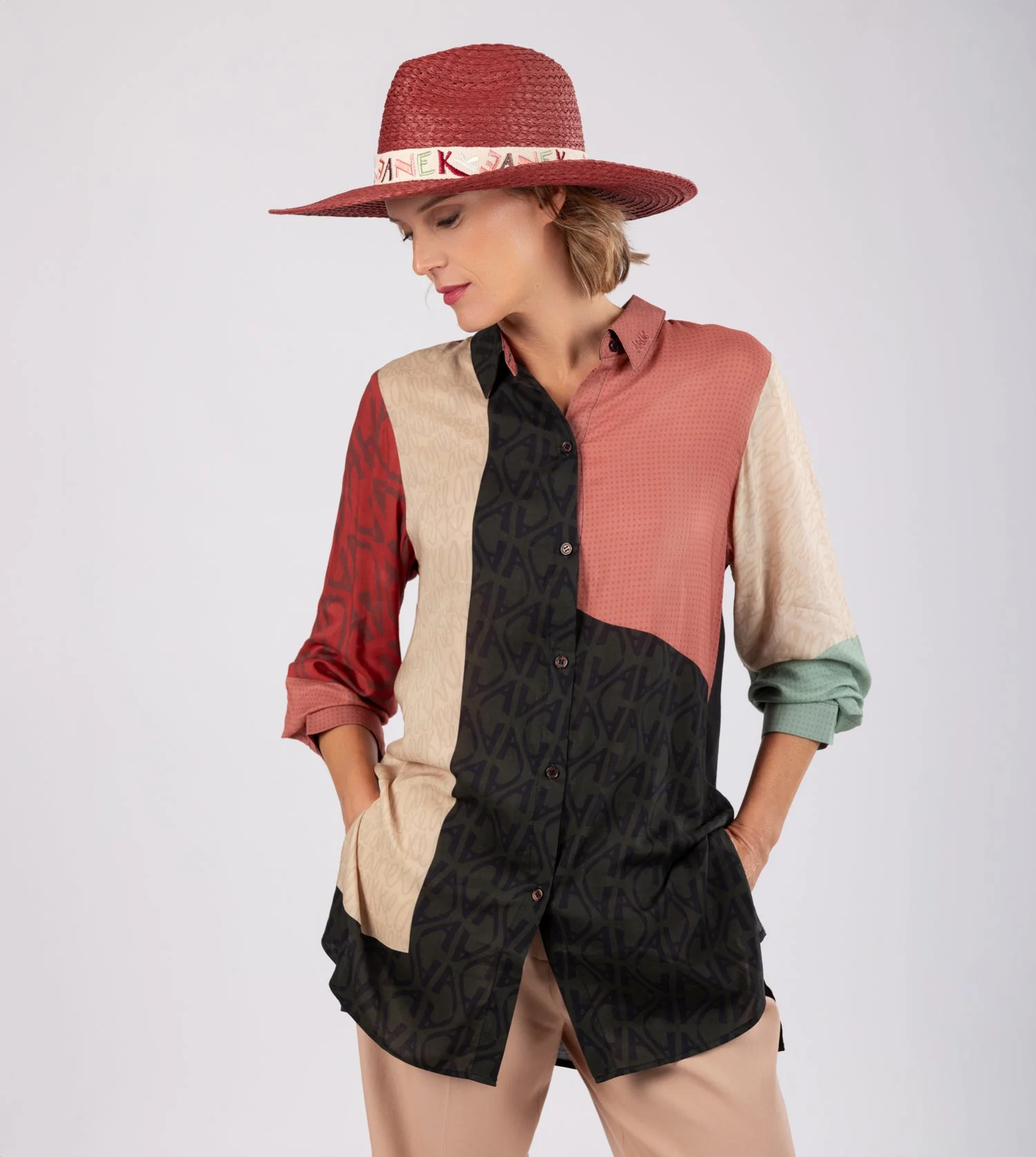 Sombrero rafia teja - Image 2