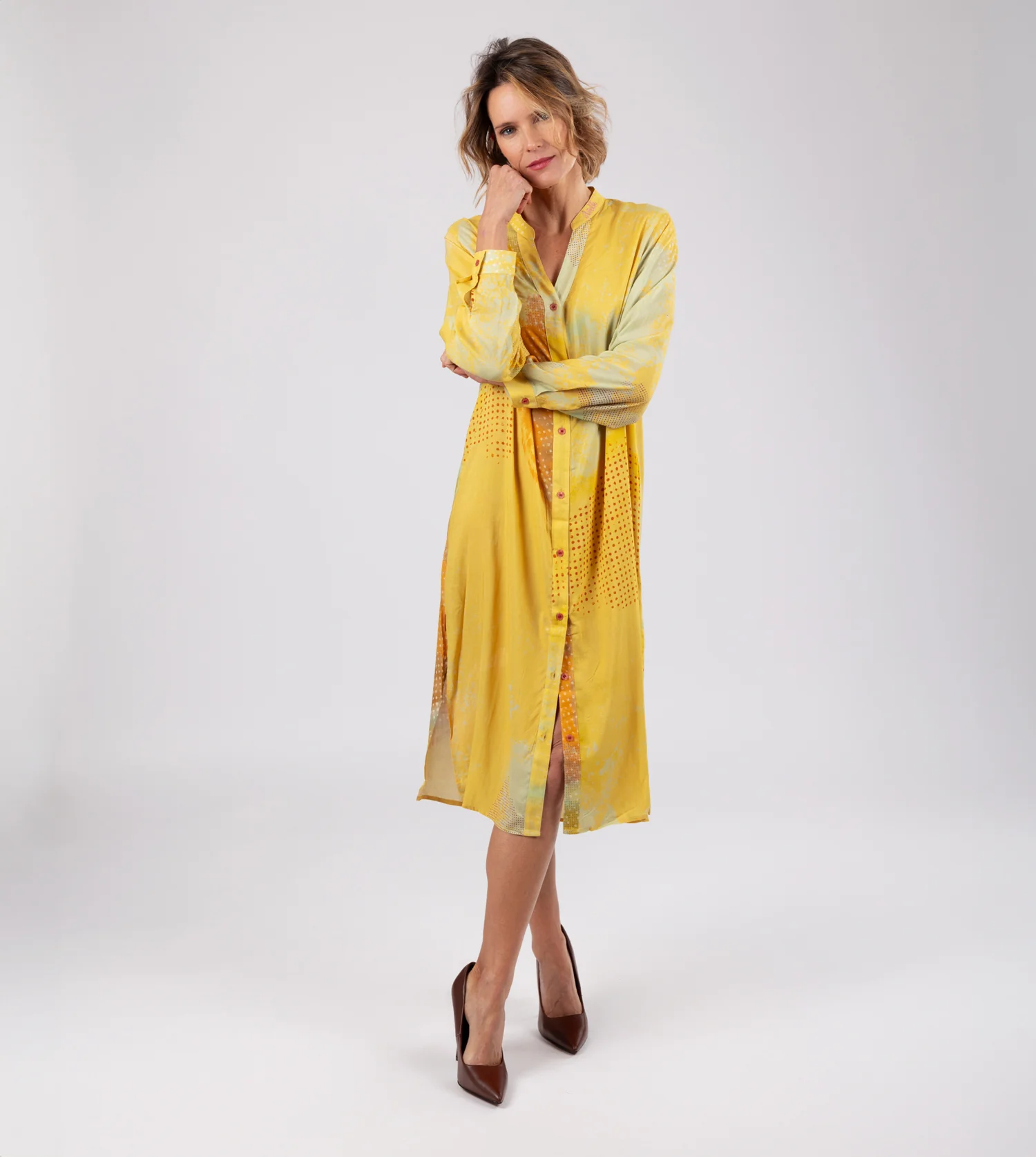Vestido camisero amarillo - Image 2