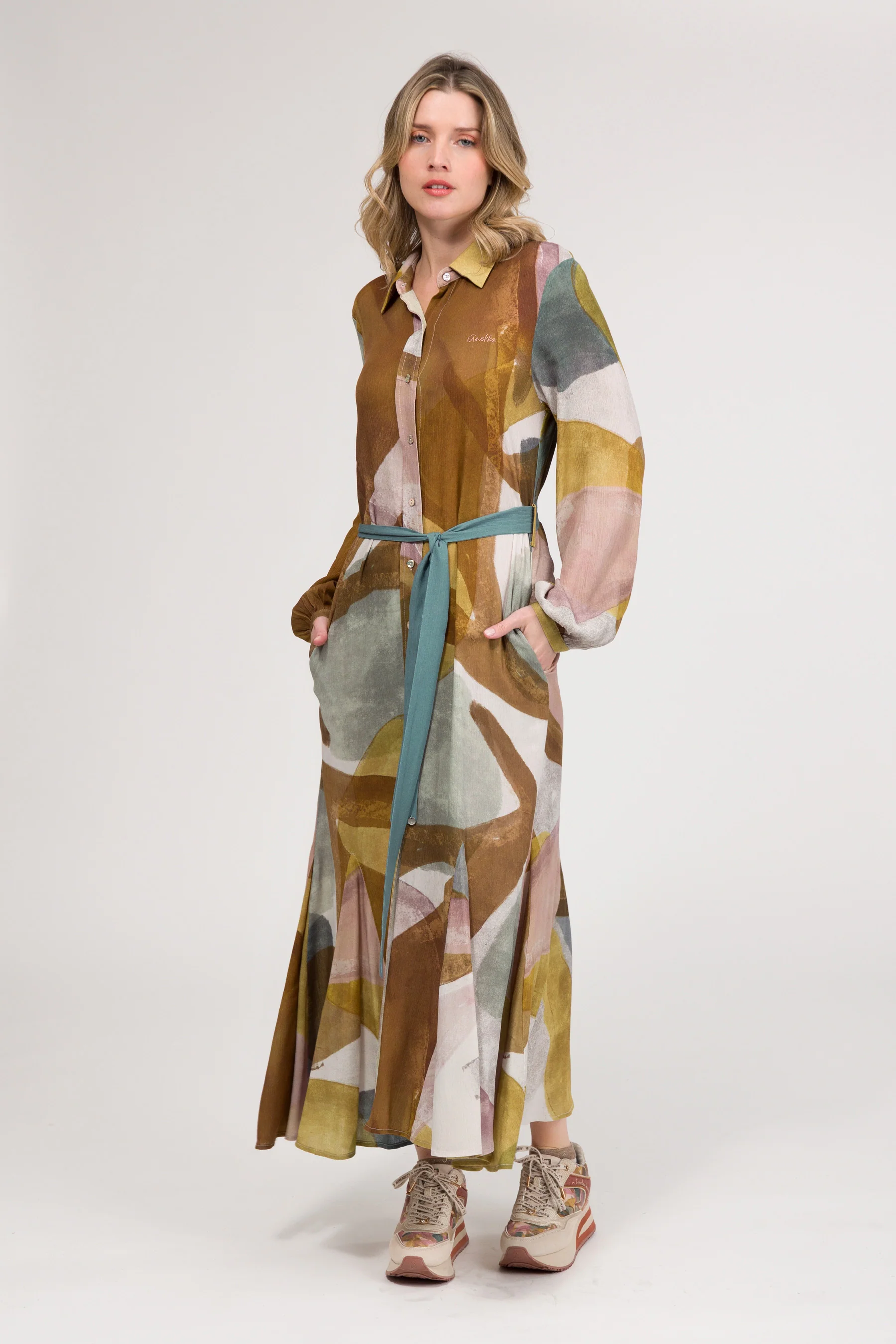 Vestido de manga larga midi - Image 2
