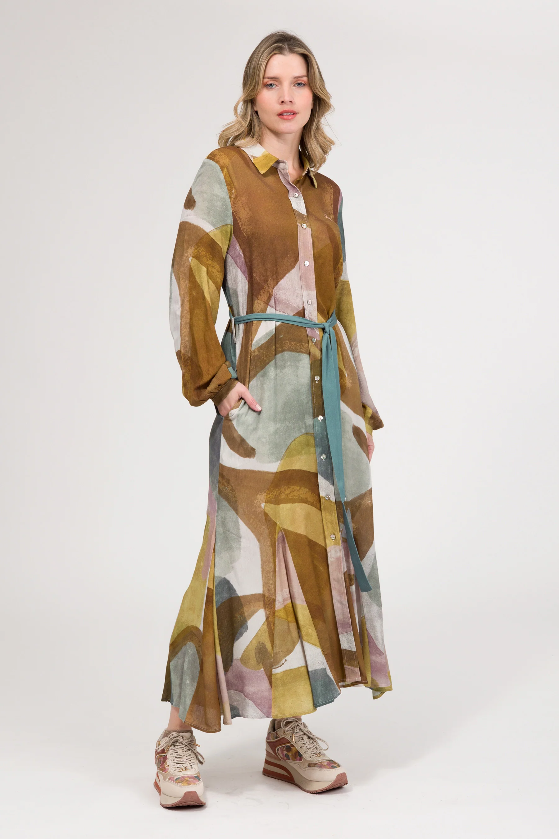 Vestido de manga larga midi - Image 3