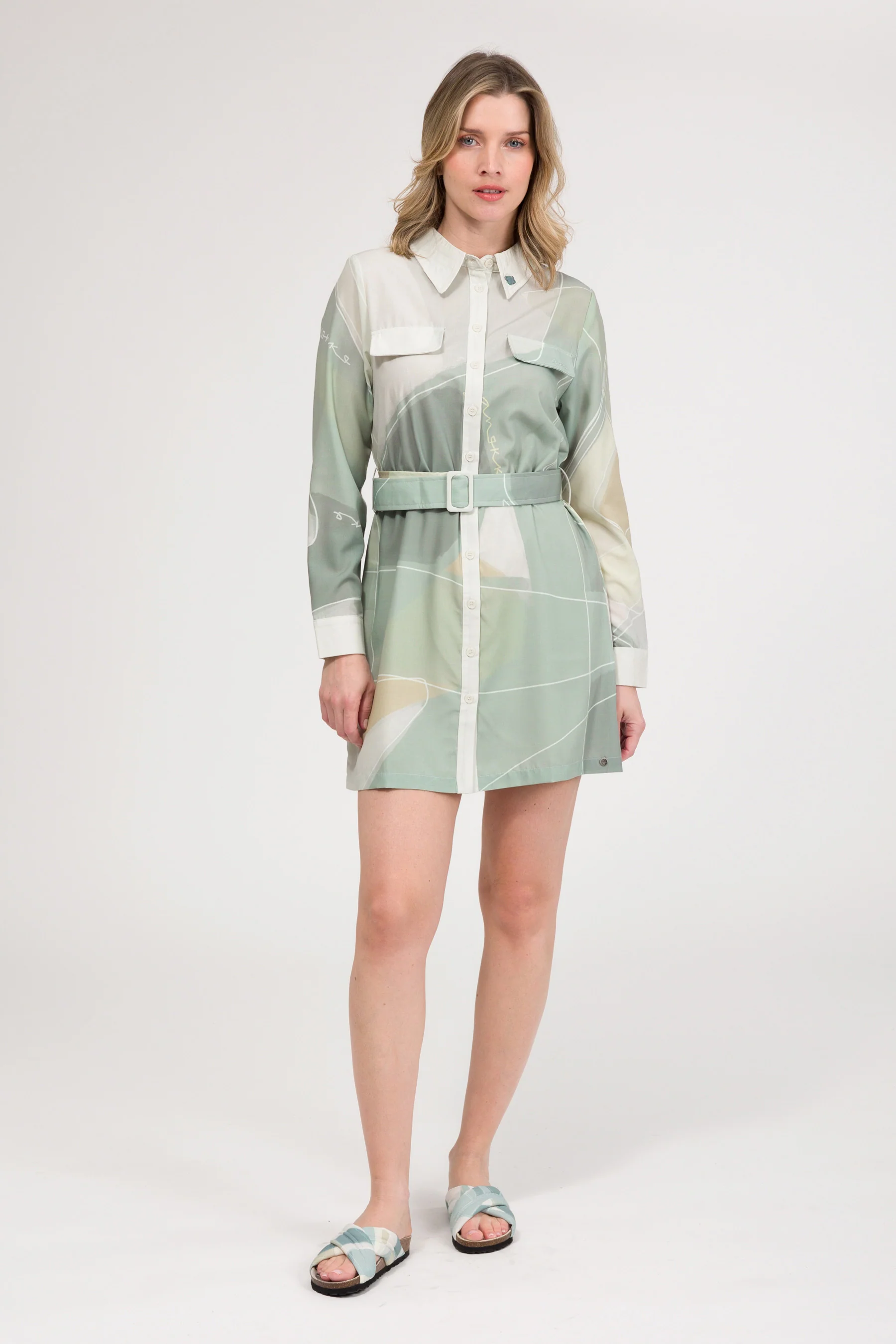 Vestido de manga larga verde - Image 2