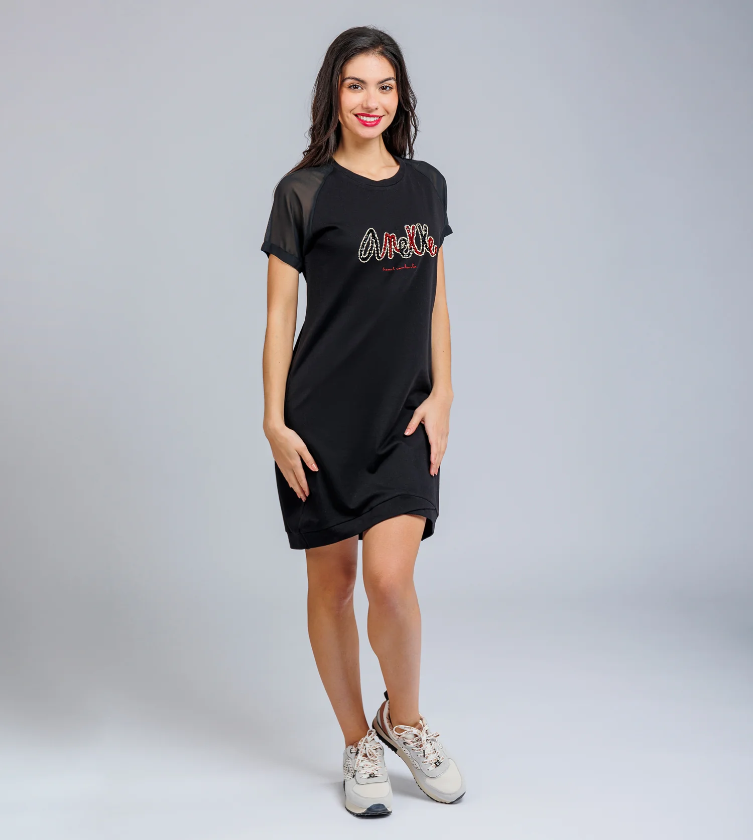 Vestido manga corta negro - Image 4